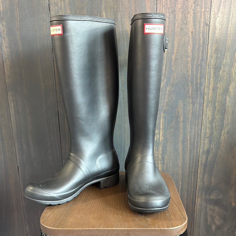 Hunter Boots Black Tall Rain Boots Womens 7